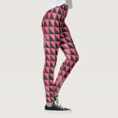 Modern Pink Black Metallic Shiny Geometric Yoga Leggings (Rechts)