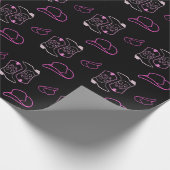 Modern Pink & Black Rancher Cowboy Hat Boots Geschenkpapier (Ecke)