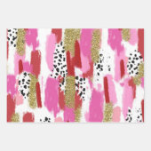 Modern Pink Black & White Abstract Wrapping Sheets Geschenkpapier Set (Vorderseite 3)