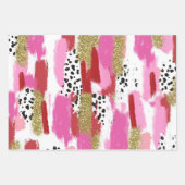 Modern Pink Black & White Abstract Wrapping Sheets Geschenkpapier Set (Vorderseite 2)