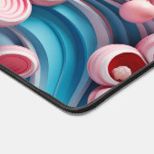 Modern Pink Blue 3D Floral Swirl Pattern Schreibtischunterlage (Ecke)