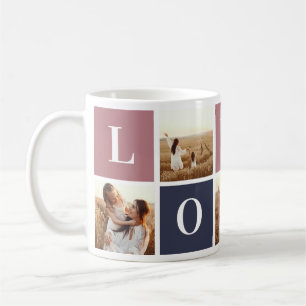 Modern Pink Blue Custom Foto Mutter Tochter Tasse