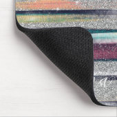 Modern Pink Blue Gold Glitzer Pinselstriche Farbe  Mousepad (Ecke)