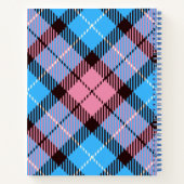 Modern Pink Blue Tartan Jeans Monogram Name Notizblock (Rückseite)