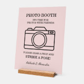 Modern Pink Blush Camera Wedding Photo Booth Acrylschild (Winkel)
