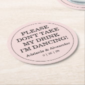 Modern Pink Blush Drink Cover Wedding Runder Pappuntersetzer (Angewinkelt)