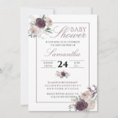 Modern Pink Blush Elegant Floral baby shower Einladung (Vorderseite)