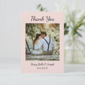 Modern Pink Blush wedding Dankeskarte (Stehend Vorderseite)