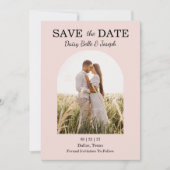 Modern Pink Blush wedding Save The Date (Vorderseite)
