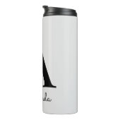 Modern Pink Boho Floral Initial A Thermosbecher (Nach rechts gedreht)