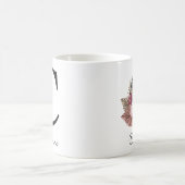 Modern Pink Boho Girly Floral Initial C Kaffeetasse (Mittel)