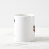 Modern Pink Boho Girly Floral Initial F Kaffeetasse (Mittel)