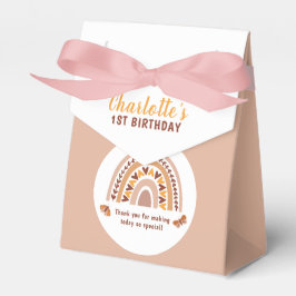 Modern Pink Boho Rainbow 1. Geburtstag Vielen Dank Geschenkschachtel