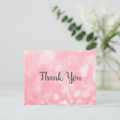 Modern Pink Bokeh Geschäft Vielen Dank Postkarte (Stehend Vorderseite)