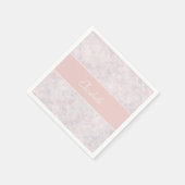 Modern Pink Bokeh Individuelle Name Paper Napkin Serviette (Ecke)