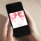 Modern Pink Bow Baby Girl Erstgeburt Einladung