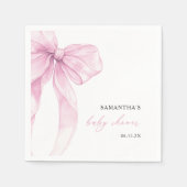 Modern Pink Bow Baby Shower Serviette (Vorderseite)