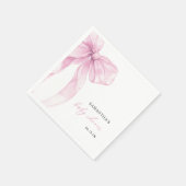 Modern Pink Bow Baby Shower Serviette (Ecke)
