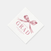 Modern Pink Bow Graduation Party Serviette (Ecke)
