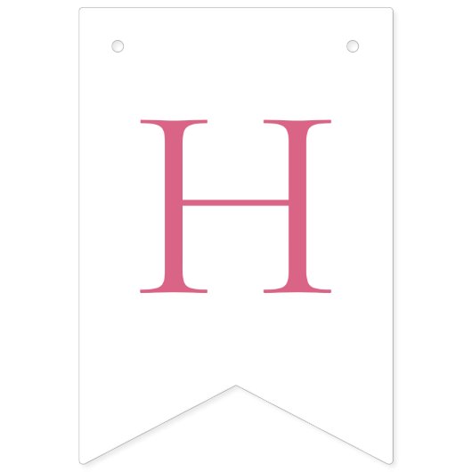 Modern Pink Bow Happy Birthday Bunting Banner (Zweite Fahne)