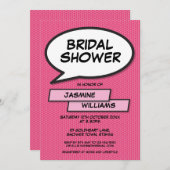 Modern Pink Brautparty Fun Comic Book Einladung (Vorne/Hinten)