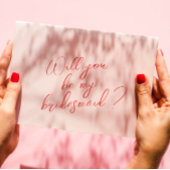 Modern Pink Bridesmaid Vorschlag Card mit Foto Einladung