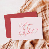 Modern Pink Bridesmaid Vorschlag Card mit Foto Einladung