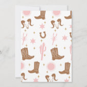 Modern Pink Brown Cowgirl First Rodeo 1. Geburtsta Einladung (Rückseite)