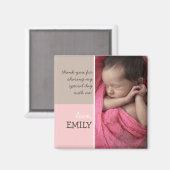 Modern Pink Brown Vielen Dank Foto Magnet (Vorderseite/Rückseite)