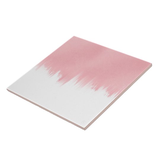 Modern Pink Brush strokes white Design Fliese (Seite)