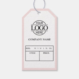 Modern Pink Business Logo Clothing Price Hang Tag Geschenkanhänger