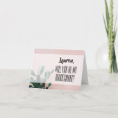 Modern Pink Cactus Bridesmaid Karte (Vorderseite)