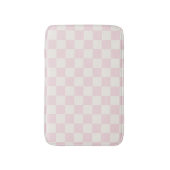 Modern Pink Checkered Pattern Badematte (Vorderseite Vertikal)