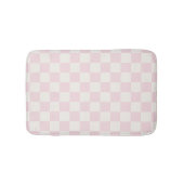 Modern Pink Checkered Pattern Badematte (Vorderseite)