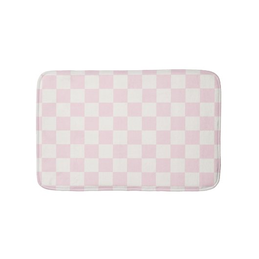 Modern Pink Checkered Pattern Badematte (Vorderseite)