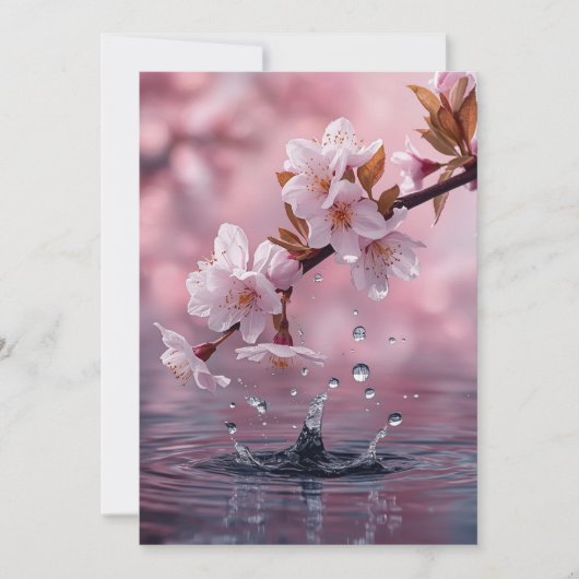 Modern Pink Cherry Blossom Invitation Template – E Einladung (Vorderseite)