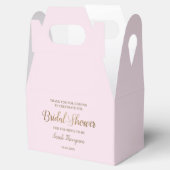 Modern Pink Chic Brautparty Gold Script Custom Geschenkschachtel (Geöffnet)