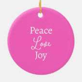 Modern Pink Christmas Angel Herz Individuelle Name Keramik Ornament (Hinten)