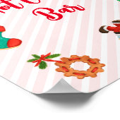 Modern Pink Christmas Hot Cocoa Bar Sign Poster (Ecke)