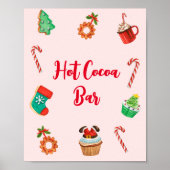 Modern Pink Christmas Hot Cocoa Bar Sign Poster (Vorne)