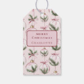 Modern Pink Christmas Ornament Gift Tag Geschenkanhänger (Rückseite)
