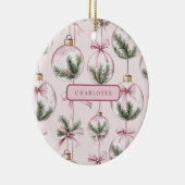 Modern Pink Christmas Ornament Personalized Gift (Rechts)