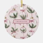 Modern Pink Christmas Ornament Personalized Gift (Vorne)