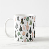 Modern Pink Christmas Tree Pattern Mug Kaffeetasse (Links)