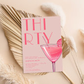 Modern Pink Cocktail 30. Geburtstag Einladung