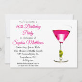 Modern Pink Cocktail Geburtstagsparty Einladung (Vorderseite)