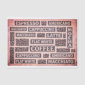 Modern Pink Coffee Cafe Typography FC9 Decoupage Seidenpapier (Vorderseite)