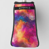 Modern Pink Color Fusion Personalized Golf Headcover (Rotieren 90)