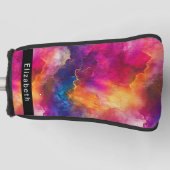 Modern Pink Color Fusion Personalized Golf Headcover (Vorderseite)