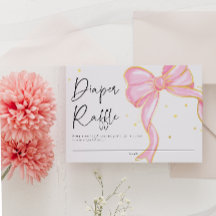 Modern Pink Coquette Bow Baby Shower Girl